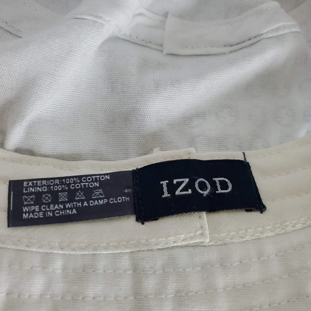 💥Izod Blue and White 100% Cotton Bucket Hat